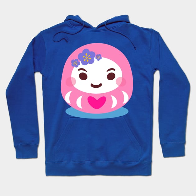 Pink Daruma Doll Hoodie by EV Visuals